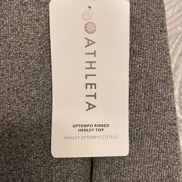 NWT Athleta Uptempo Ribbed Henley Top - Picture 5 of 7